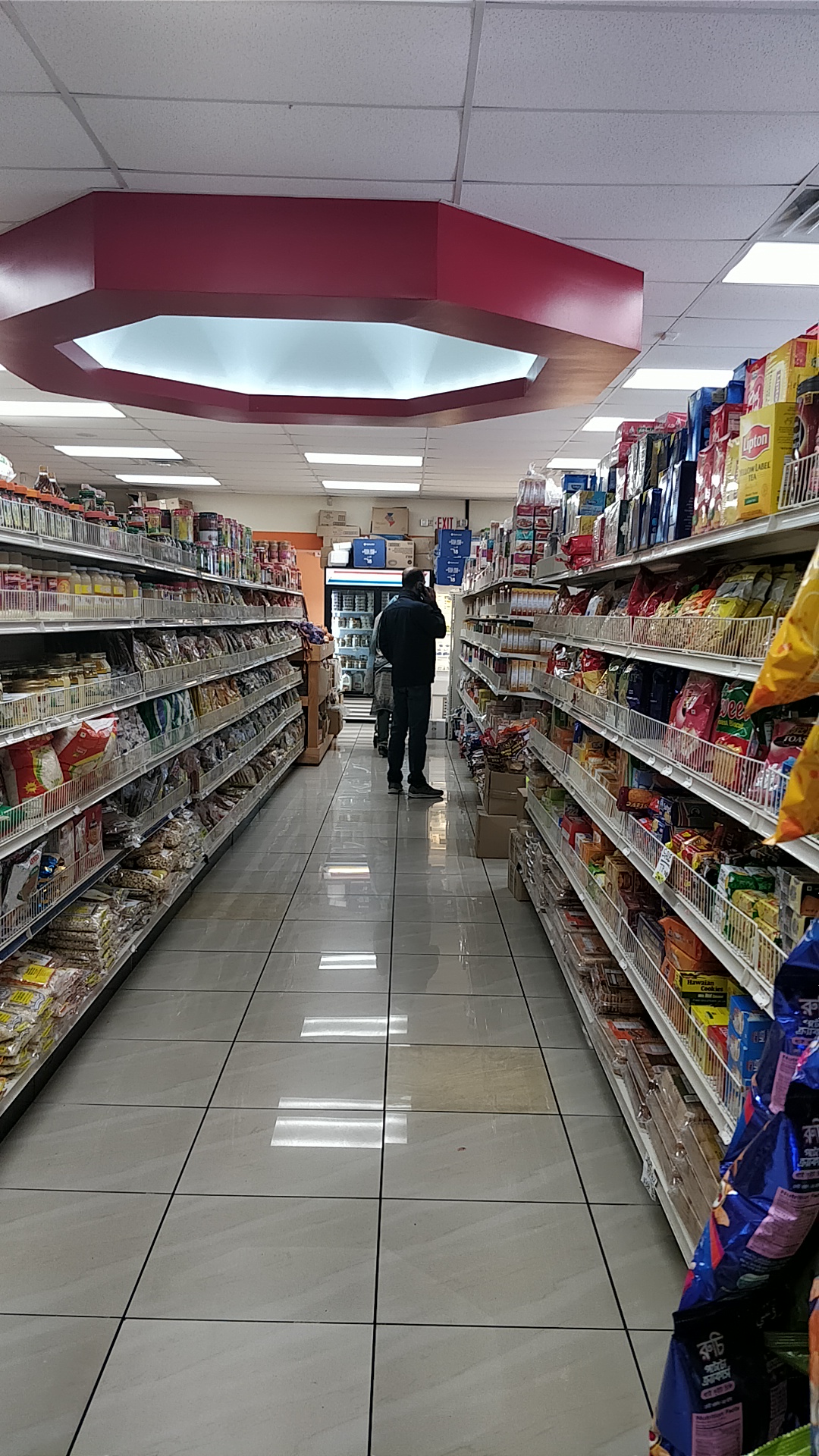 Customer shopping in aisle