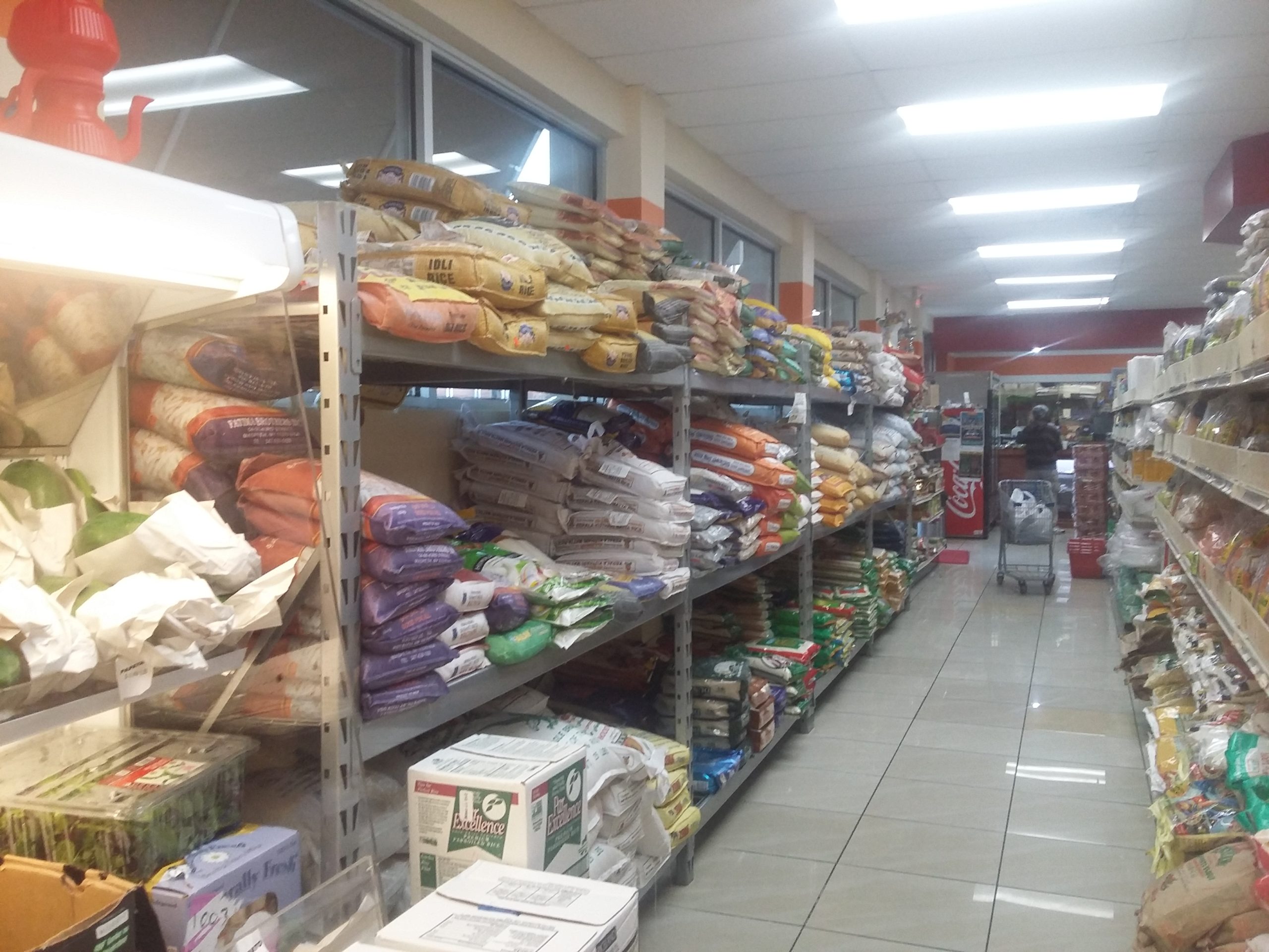 Packed grocery aisle